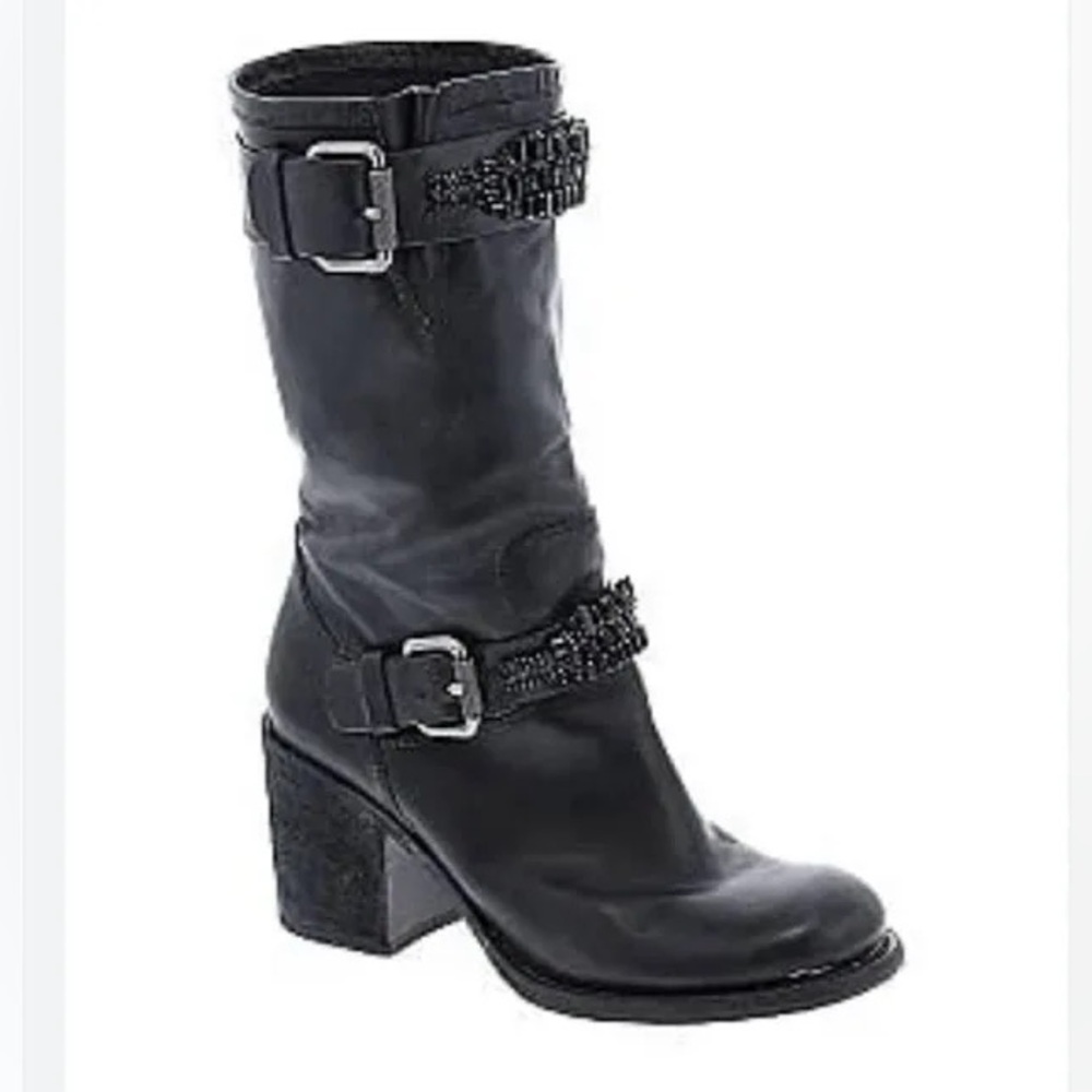 Vera Wang Lavender Label Jeweled Moto Boots - Size 6 - Picture 3 of 8